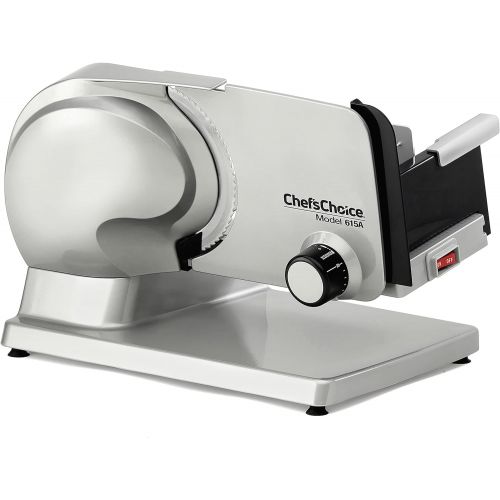  Chef’sChoice ChefsChoice 615A Electric Meat Slicer Features Precision thickness Control & Tilted Food Carriage For Fast & Efficient Slicing with Removable Blade for Easy Clean, 7-Inch, Silver