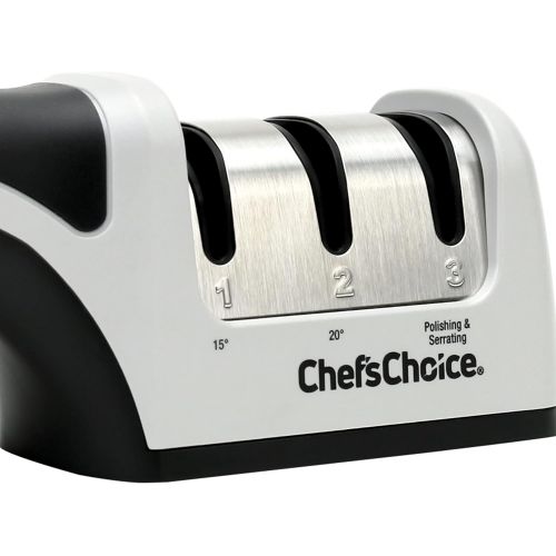  Chef’sChoice ChefsChoice 4643 Manual Knife Sharpeners 15 and 20-Degree for Serrated and Straight Knives Diamond Abrasives, 2-Stage, Gray