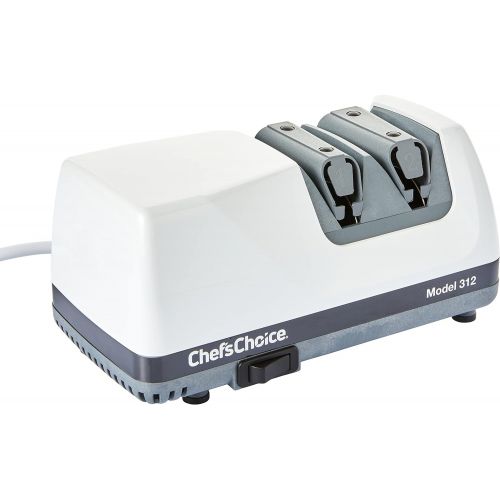  Chef’sChoice ChefsChoice Electric Knife Sharpeners for 20-Degree Straight and Serrated Knives Diamond Abrasives Precision Angle Control, 2-Stage, White