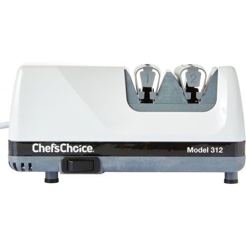  Chef’sChoice ChefsChoice Electric Knife Sharpeners for 20-Degree Straight and Serrated Knives Diamond Abrasives Precision Angle Control, 2-Stage, White