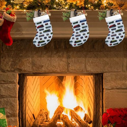  chegna Train Cars Christmas Stockings- 16 Inch Christmas Stockings Fireplace Hanging Stockings for Family Christmas Decoration Holiday Season Party Decor