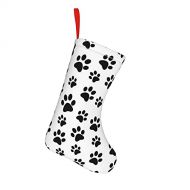 chegna Seamless Dog Puppy Paw Christmas Stockings- 10 Inch Christmas Stockings Fireplace Hanging Stockings for Family Christmas Decoration Holiday Season Party Decor