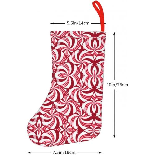  chegna Christmas Peppermint Candy Scales Christmas Stockings- 10 Inch Christmas Stockings Fireplace Hanging Stockings for Family Christmas Decoration Holiday Season Party Decor
