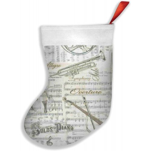  chegna Metallic Music Musical Notes Christmas Stockings- 16 Inch Christmas Stockings Fireplace Hanging Stockings for Family Christmas Decoration Holiday Season Party Decor