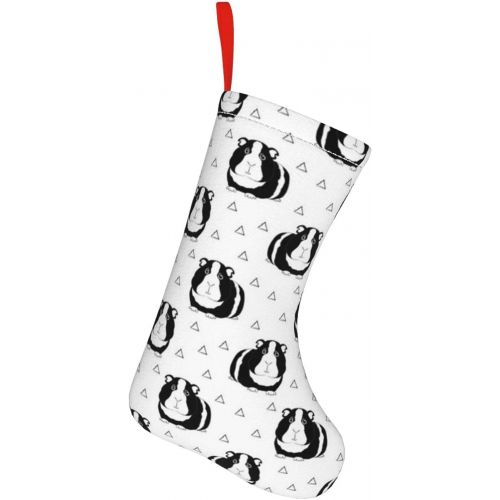  chegna Black White Guinea Pigs Christmas Stockings- 10 Inch Christmas Stockings Fireplace Hanging Stockings for Family Christmas Decoration Holiday Season Party Decor