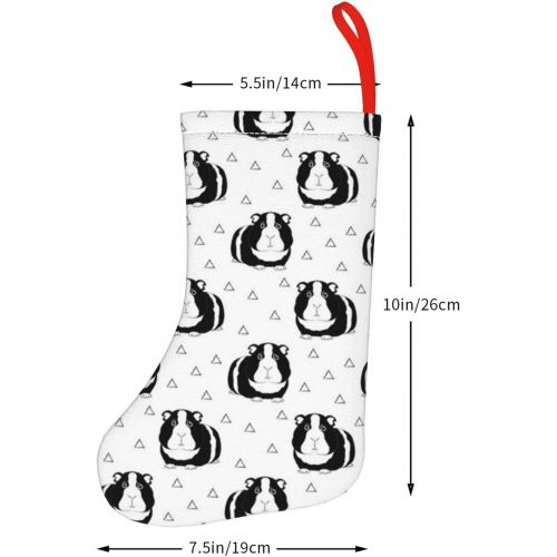  chegna Black White Guinea Pigs Christmas Stockings- 10 Inch Christmas Stockings Fireplace Hanging Stockings for Family Christmas Decoration Holiday Season Party Decor