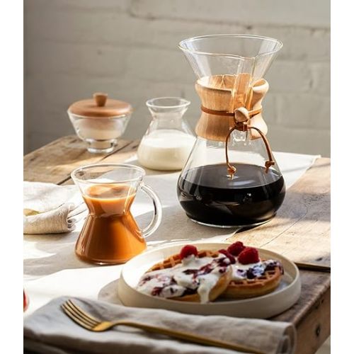  Chemex Pour-Over Glass Coffeemaker - Classic Series - 8-Cup - Exclusive Packaging