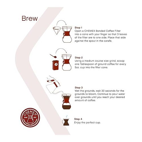  Chemex Pour-Over Glass Coffeemaker - Classic Series - 8-Cup - Exclusive Packaging