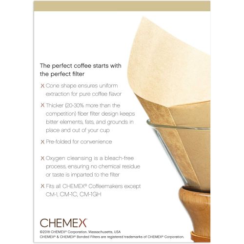  Chemex Natural Kaffeefilter, quadratisch, 100 kt