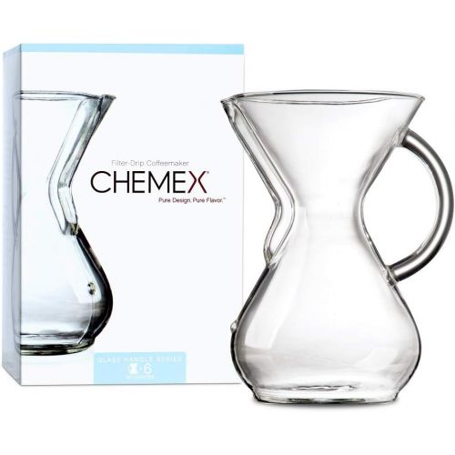  Chemex Pour-Over Glass Coffeemaker - Glass Handle Series - 6-Cup - Exclusive Packaging