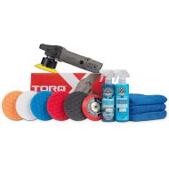 Chemical Guys BUF_209X TORQX Random Orbital Polisher, Complete Detailing Kit with Pads, Pad Cleaner & Conditioner, Towels (Safe for Cars, Trucks, SUVs, & More) 700W, Orbit 8mm - 12 Items