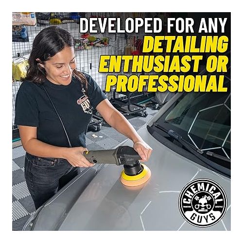  Chemical Guys BUF_209X TORQX Random Orbital Polisher, Complete Detailing Kit with Pads, Pad Cleaner & Conditioner, Towels (Safe for Cars, Trucks, SUVs, & More) 700W, Orbit 8mm - 12 Items