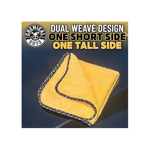  Chemical Guys MIC_506_12 Professional Grade Premium Microfiber Towels, Gold (16 Inch x 16 Inch) (Pack of 12) - Safe for Car Wash, Home Cleaning & Pet Drying Cloths