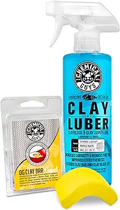 Chemical Guys CLY_113 OG Clay Bar & Lubber Synthetic Lubricant Kit - 16 fl oz, Light/Medium Duty, for Car Lovers, Detailers & Auto Enthusiasts - Essential Car Detailing Kit Accessory, 2 Items, Yellow