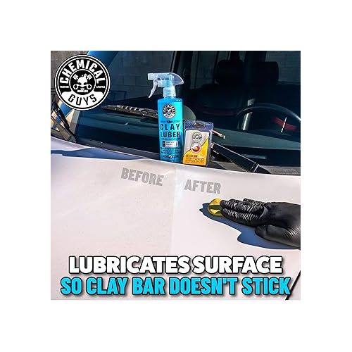  Chemical Guys CLY_113 OG Clay Bar & Lubber Synthetic Lubricant Kit - 16 fl oz, Light/Medium Duty, for Car Lovers, Detailers & Auto Enthusiasts - Essential Car Detailing Kit Accessory, 2 Items, Yellow