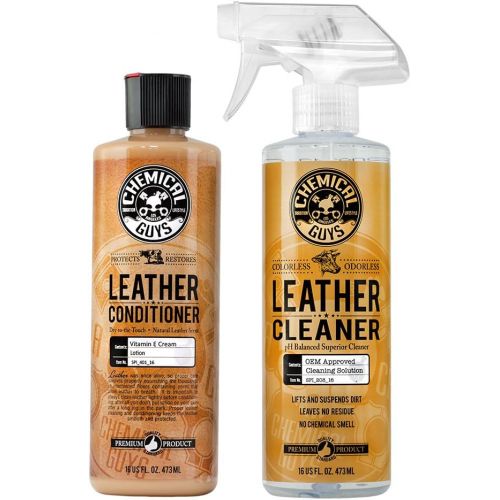  Chemical Guys Leather Cleaner and Conditioner Complete Leather Care Kit (16 oz) (2 Items)