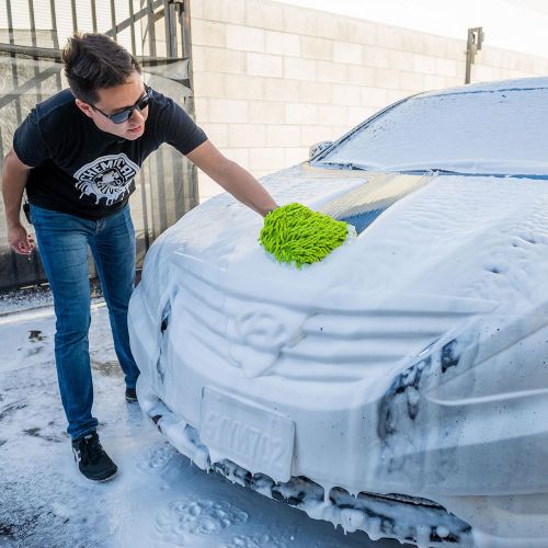  Chemical Guys MIC_493 Chenille Microfiber Premium Scratch-Free Wash Mitt, Lime Green