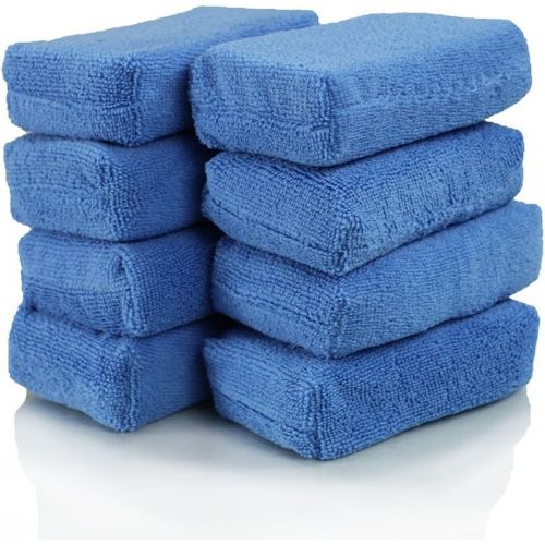  Chemical Guys MIC_292_08 Premium Grade Microfiber Applicators, Blue (Pack of 8)