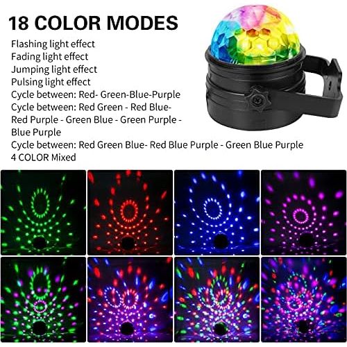  LED Discokugel Party Licht Partybeleuchtung, Chenci Stimmungslicht 9 Farbe 4 Steuermodi Disco Gluehbirne sprachsteuerte Partylicht mit Fernbedienung, Halterung, Batterie Kinder Gesc