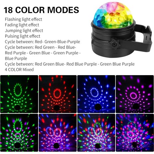  LED Discokugel Party Licht Partybeleuchtung, Chenci Stimmungslicht 9 Farbe 4 Steuermodi Disco Gluehbirne sprachsteuerte Partylicht mit Fernbedienung, Halterung, Batterie Kinder Gesc