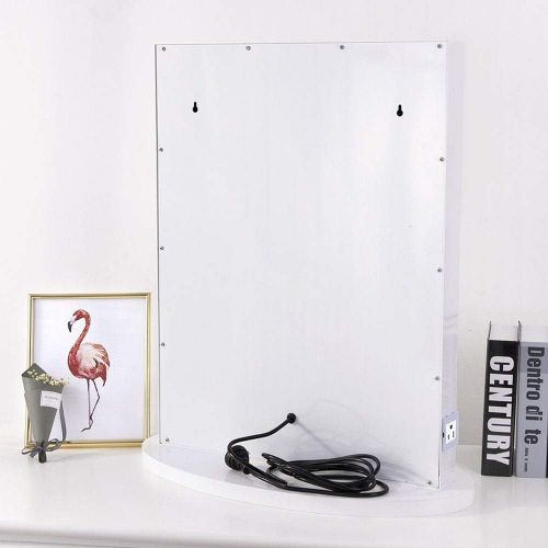  Chende Large Lighted Vanity Mirror in Bedroom Vanity Set, Hollywood Mirror with Bright Light Bulbs for Makeup, Wall Mounted or Standing, 25.6 x 19.7