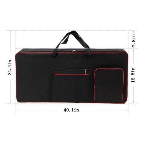  ChengYi Universal 61 Note Electric Keyboard Gig Bag - Waterproof 600D Oxford Cloth with Cushion for Piano Keyboard CYDZ01 (Red)