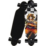 chengnuo Girl Skateboards Standard Mini Longboard 8 Layer Deck Boys 31 Inch Anime ONE Piece Skate Board Professional Complete Skate Board Black and White