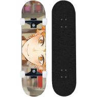 chengnuo Standard Skateboard 7 Layers Double Kick Decks Concave Skateboards Anime Series Board Surface Haikyuu!!(Size:31inch)