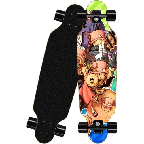  chengnuo Skateboards Complete 31 Inch Mini Longboard Beginners Anime to Skateboard Kids 8 Layers Deck One Piece Skate Board Pattern