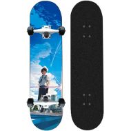 chengnuo Skateboard 31inch Double Kick Board Anime Series Beginner Cruiser Skateboards Outdoor Sports (Tachibana Taki)