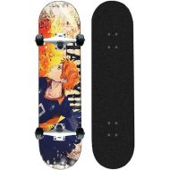chengnuo Skateboards Cruiser Anime Series Skateboard 31inch Double Kick Board Outdoor Sports - Shoyo Hinata