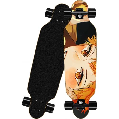  chengnuo Skateboards Anime Haikyuu!! Mini Longboard Complete Cruiser 8 Layer Professional Deck Board Surface Skateboard 31 Inch Shoyo Hinata