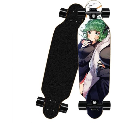  chengnuo Girls Skateboards Professional 8 Layer Deck Cruiser 31 InchComplete Anime Board Surface ONE Punch-Man Series Mini Longboard