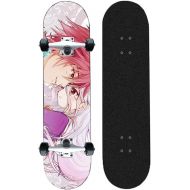 chengnuo Skateboard Mini Anime Cruiser Skateboards 31inch Beginner Double Kick Board Outdoor Sports - Sora Shiro