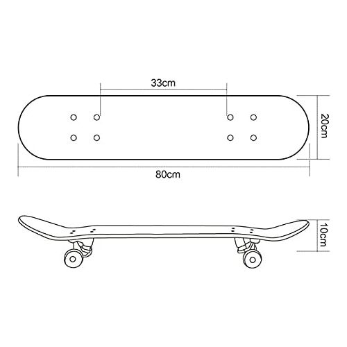  chengnuo Skateboard Mini Anime Cruiser Skateboards 31inch Beginner Double Kick Board Outdoor Sports - Sora Shiro