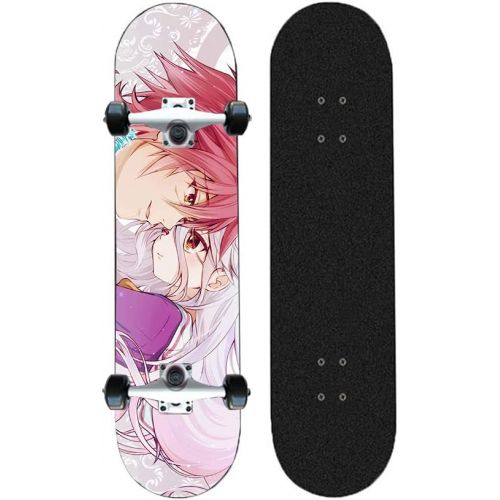  chengnuo Skateboard Mini Anime Cruiser Skateboards 31inch Beginner Double Kick Board Outdoor Sports - Sora Shiro
