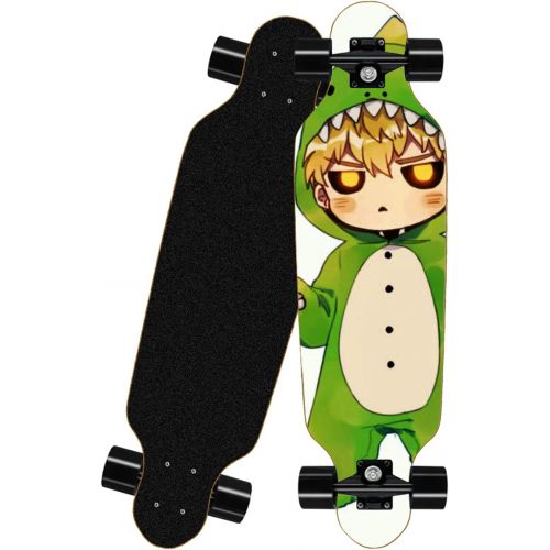  chengnuo Skateboards Complete Skate Board Cruiser 8 Layer Maple Deck 31 Inch Anime Series ONE Punch-Man Board Surface for Extreme Sports and Outdoors Mini Longboard