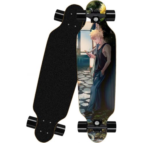  chengnuo Skateboards Mini Longboard Anime My Hero Academia Standard 8 Layer 31 Inch Professional Deck Skate Board for Beginners Kids Outdoor Gift(Bakugou Katsuki)