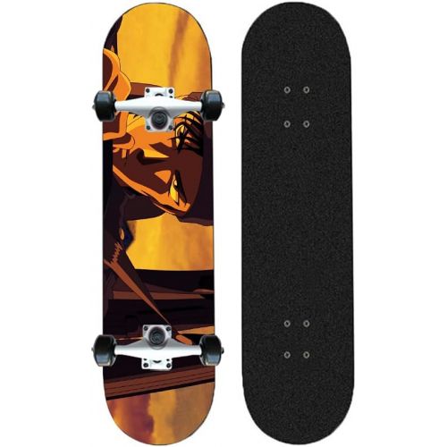  chengnuo Skateboard Cruiser Skateboards Anime Series 31inch Beginner Double Kick Board Outdoor Sports - Akai Shuichi