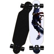 chengnuo Boys Skateboards Complete Mini 8 Layer Cruiser Professional Deck Longboard Anime Series Board Surface My Hero Academia 31 Inch Four-Wheel Skateboard(Tokoyami Fumikage)