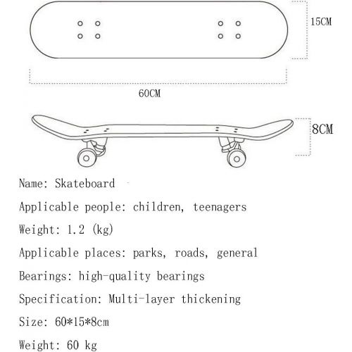  Chengnuo 23-inch Cruiser Graphics Beginner Kids Skateboards（Dinosaur