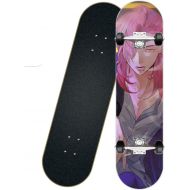 chengnuo SK8 The Infinity Anime Skateboards for Adult Kids Complete Concave Double Kick 31 Inch Skateboard Cherry Blossom Pattern