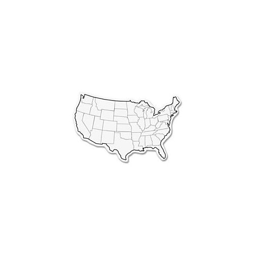  [아마존베스트]Chenille Kraft-987910 White Board Die Cut USA Map, 10-Piece