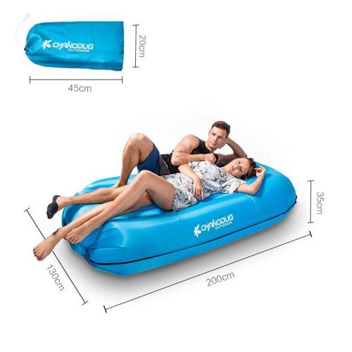  Chenjinxiang01 Air Sofa, Lazy Portable Automatic Simple Inflatable Bed Double Air Sofa, Suitable for Home Outdoor Camping Tourism Camping, Air Sofa - Blue (Color : Blue, Size : 200