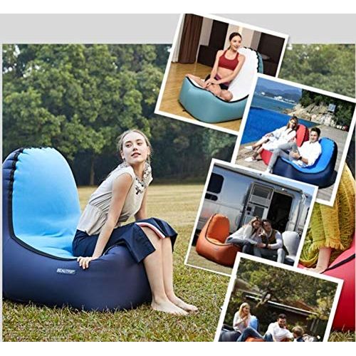  Chenjinxiang01 Air Sofa, Portable Beach Chair Bag Inflatable Sofa, Suitable for Backyard Lakeside Tourism Camping Music Festival, Orange/Blue/Gray (Color : Blue, Size : 11070cm)