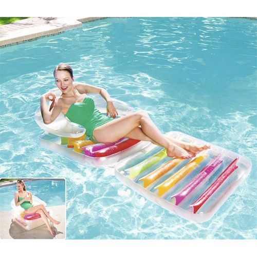  Chenjinxiang01 Air Sofa, Water Inflatable Recliner Floating Row Outdoor Beach Lounge Chair Floating Row Floating Bed Inflatable Mount, Easy to Fold - Durable (Send Foot Pump) (Color : A20189cm)