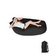 Chenjinxiang01 Air Sofa, Outdoor Lazy Inflatable Sofa, Portable Air Mattress, Single Camping Inflatable Cushion Bed, Amphibious, Load-bearing 200 Kg, Anti-rollover ( Color : Black , Size : 150 (1
