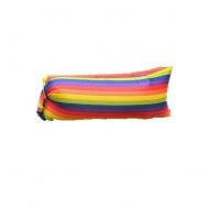Chenjinxiang01 Air Sofa, Ultra Light Rainbow Stripe Outdoor Lazy Inflatable Sofa Portable Sleeping Bag Foldable Air Bed, Gift (Color : Rainbow Stripes, Size : 2005070cm)