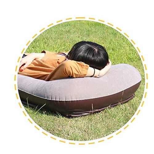  Chenjinxiang01 Air Sofa, Single Portable Pressing Automatic Lazy Inflatable Sofa, Foldable Storage, Suitable for Outdoor Camping Office Lunch Break, Gray (Color : Gray, Size : 62CM