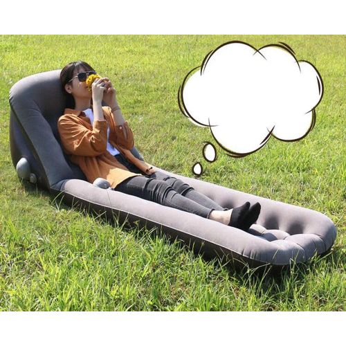  Chenjinxiang01 Air Sofa, Single Portable Pressing Automatic Lazy Inflatable Sofa, Foldable Storage, Suitable for Outdoor Camping Office Lunch Break, Gray (Color : Gray, Size : 62CM